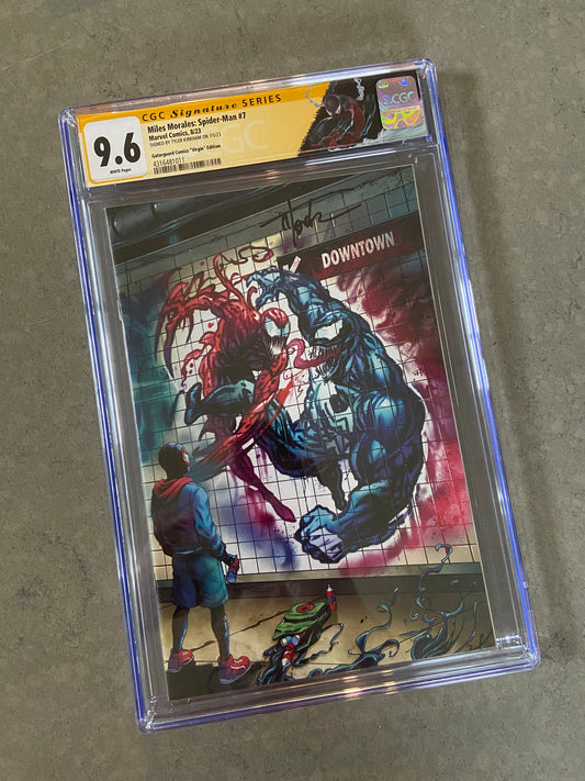 9.6 CGC Signature Series Graded Spider-Man: Miles Morales #7 GATORGUARD Exclusive Variant Comic Book- Tyler Kirkham- Virgin