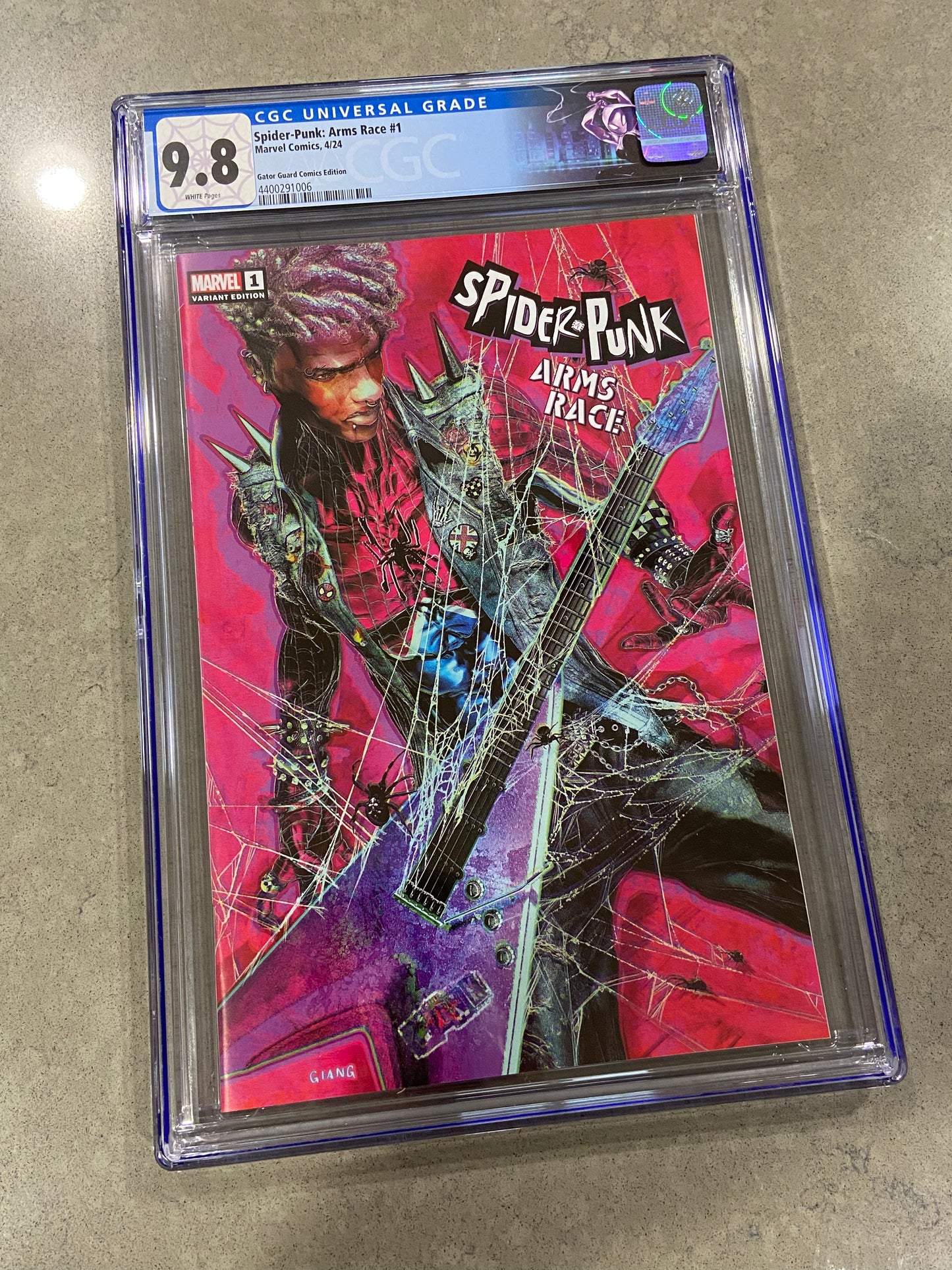 9.8 CGC Graded Spider-Punk Arm's Race #1 GATORGUARD Exclusive Variant Comic Book- JOHN GIANG- Trade Dress