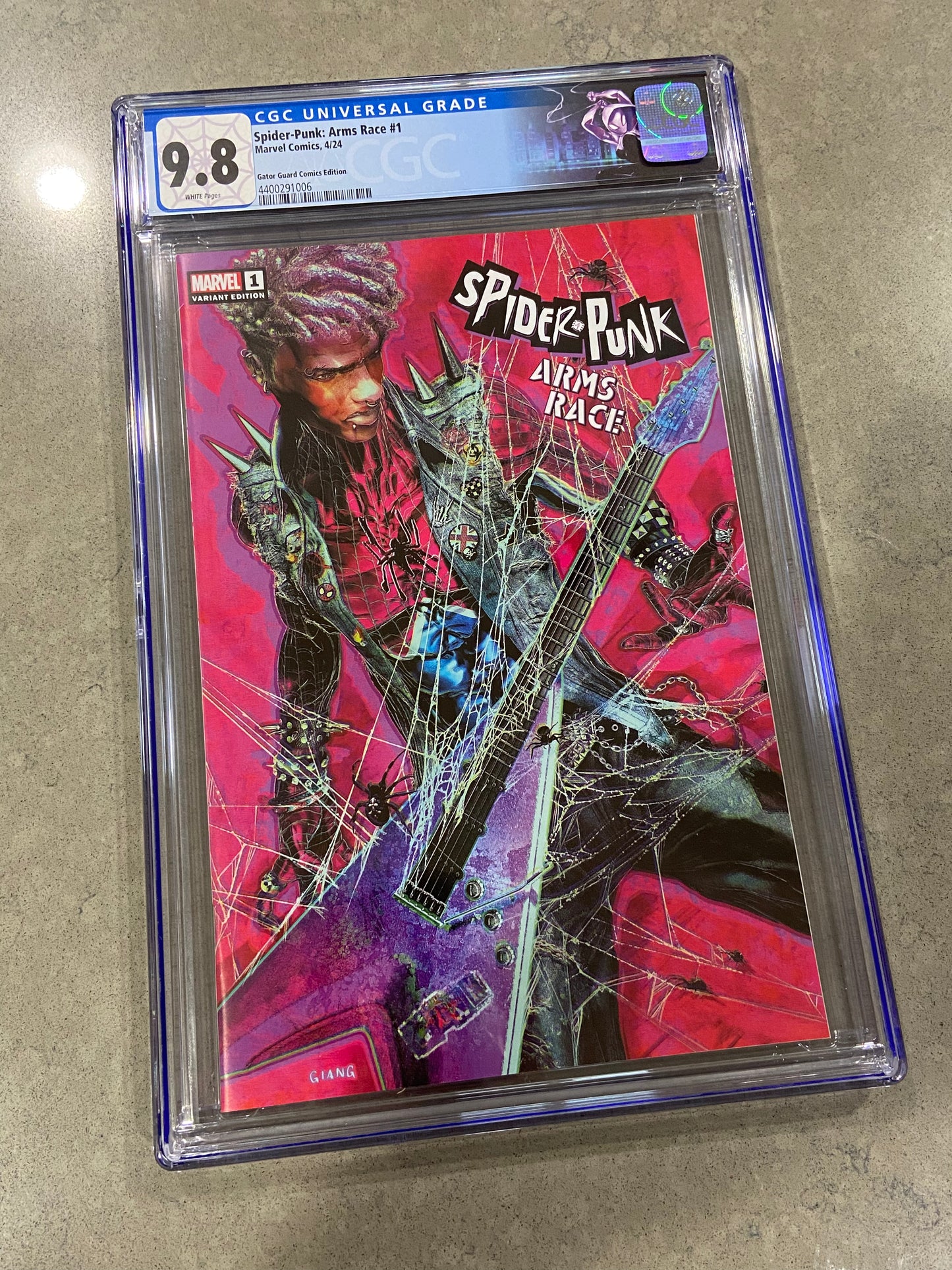 9.8 CGC Graded Spider-Punk Arm's Race #1 GATORGUARD Exclusive Variant Comic Book- JOHN GIANG- Trade Dress