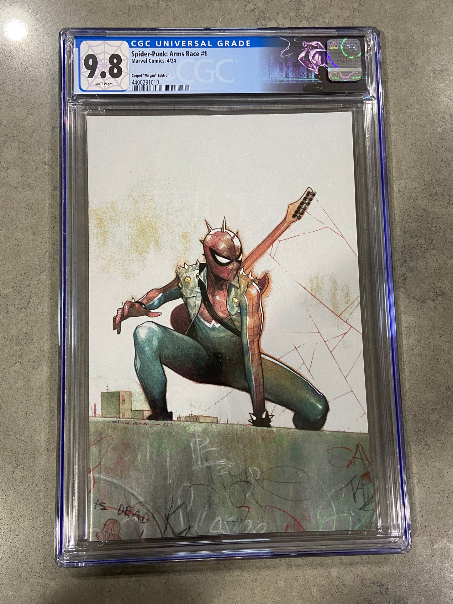 9.8 CGC Graded Spider-Punk Arm's Race #1 Virgin Variant Comic Book- Coipel