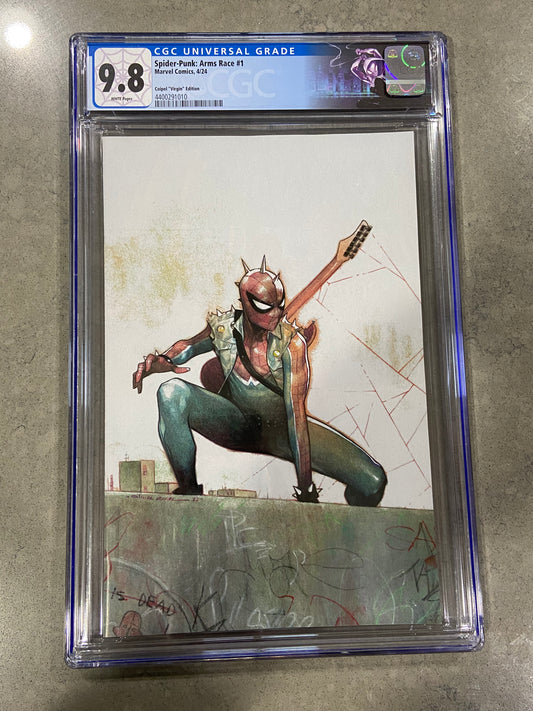 9.8 CGC Graded Spider-Punk Arm's Race #1 Virgin Variant Comic Book- Coipel