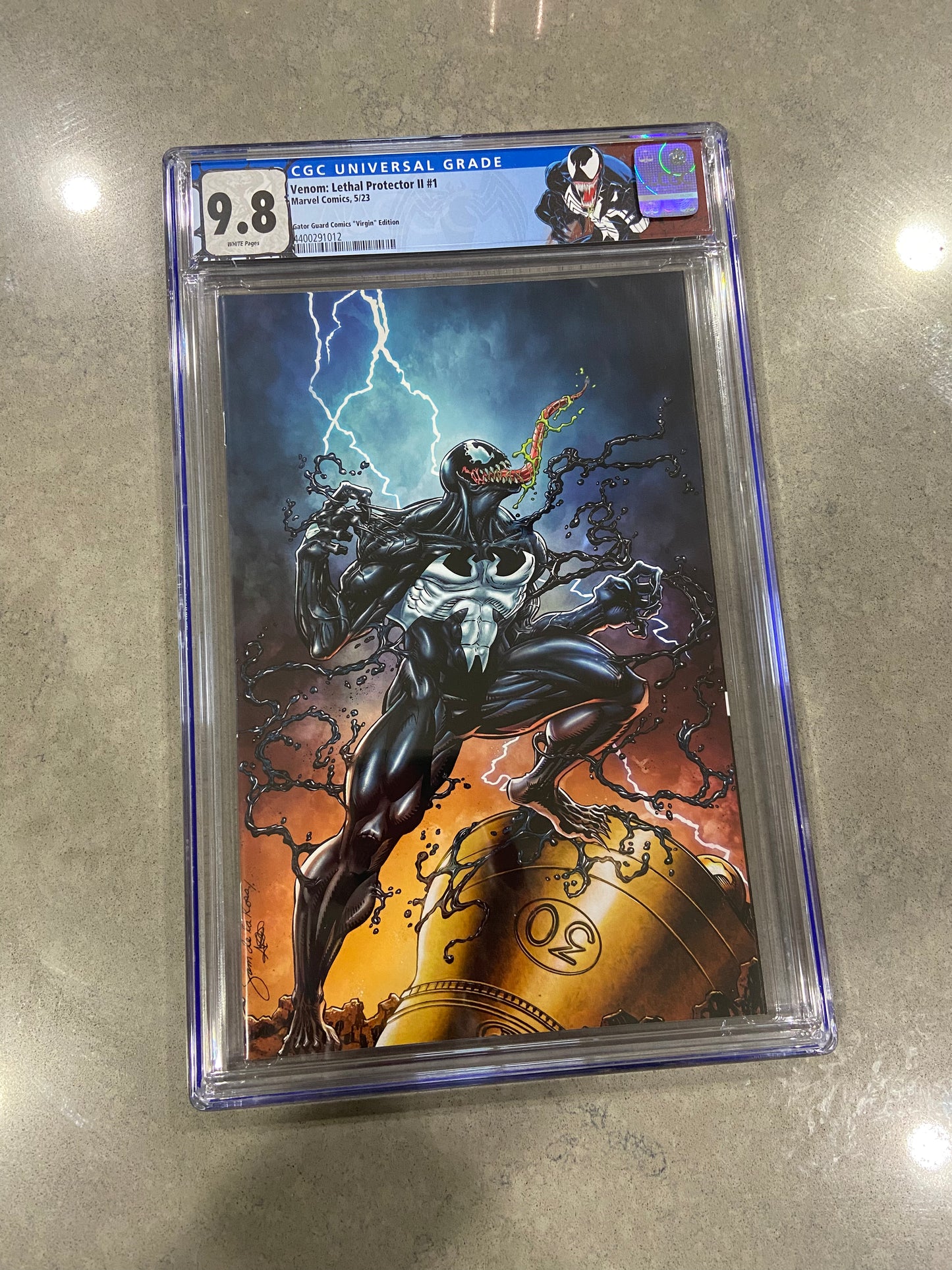 9.8 CGC Venom Lethal Protector II #1 GATORGUARD Exclusive Variant Comic Book- Sam de la Rosa- Virgin